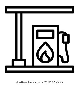 Diseño de iconos de línea vectorial de gasolinera