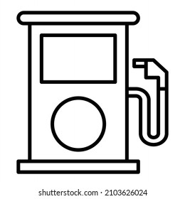 Icono De Contorno Del Vector De La Estación De Gas Aislado En Fondo Blanco
