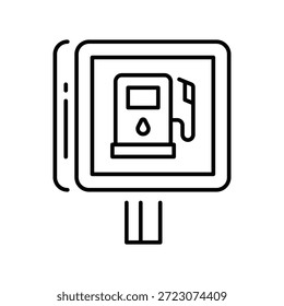 Gas Station  Vector Outline Icon EPS 10 File