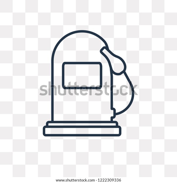 Gas station vector outline icon isolated\
on transparent background, high quality linear Gas station\
transparency concept can be used web and\
mobile