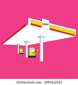 Gas station vector. Petrol station design
