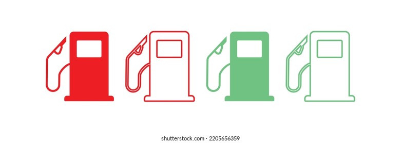 Plantilla de diseño de conjunto de vectores de gasolineras