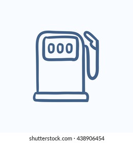 Gas station vector sketch icon isolated on background. Hand drawn Gas station icon. Gas station sketch icon for infographic, website or app.