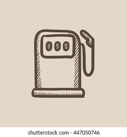 Gas station vector sketch icon isolated on background. Hand drawn Gas station icon. Gas station sketch icon for infographic, website or app.