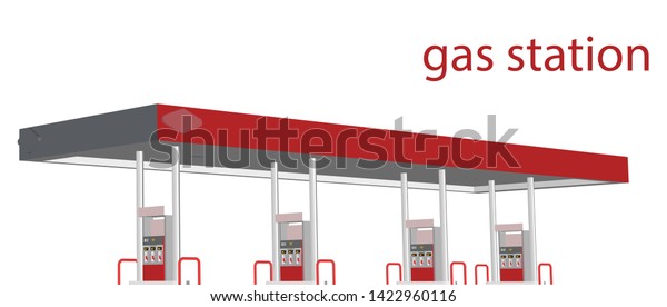 Gas station vector\
with white background