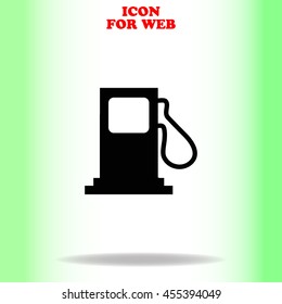 Gas station web icon. Black illustration on white background