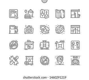 Gas station Well-crafted Pixel Perfect Vector Thin Line Icons 30 2x Grid for Web Graphics and Apps. Simple Minimal Pictogram