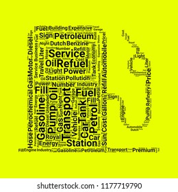 gas station word cloud. word cloud of gas station shape can be use for blog.