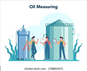 Gas station worker or refueler concept. Worker in uniform working with a filling gun. Man pouring fuel into car in petroleum station. Isolated vector illustration