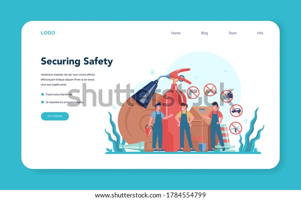 Gas\
station worker or refueler web banner or landing page. Worker in\
uniform working with a filling gun. Man pouring fuel into car in\
petroleum station. Isolated vector\
illustration