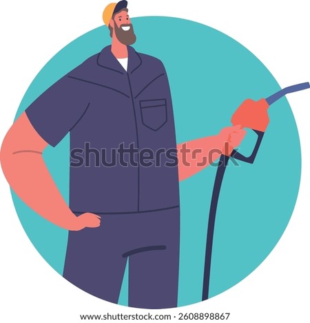 Gas station worker in workwear