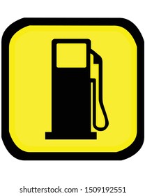 Gas Station Yellow Background Black Vector Stock Vector (Royalty Free ...