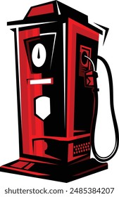 Gas Stations in vintage vector style