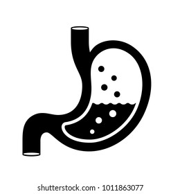 Gas in stomach vector sign illustration isolated on white background