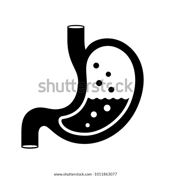 白い背景に胃のベクター画像サインイラスト のベクター画像素材 ロイヤリティフリー
