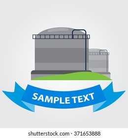 Ícone de armazenamento de gás. Recursos de armazenamento terrestre. Gasholder.