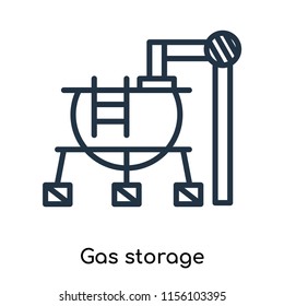 Gas storage icon vector isolated on white background, Gas storage transparent sign , thin symbols or lined elements in outline style
