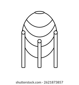 Gasspeichersymbol mit weißem Hintergrund, Vektorgrafik