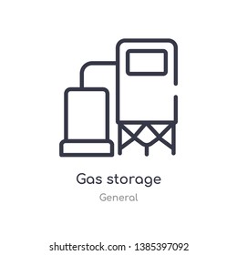 gas storage outline icon. isolated line vector illustration from general collection. editable thin stroke gas storage icon on white background
