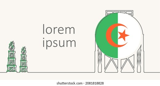 Gas Storage Tank With Flag Of Algeria