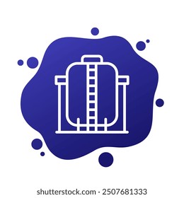 gas storage, tank icon, linear vector