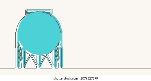 Gas storage tank. Thin line style concept