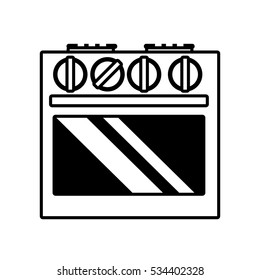 gas stove appliance kitchen home outline vector illustration eps 10