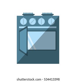 gas stove appliance kitchen home shadow vector illustration eps 10