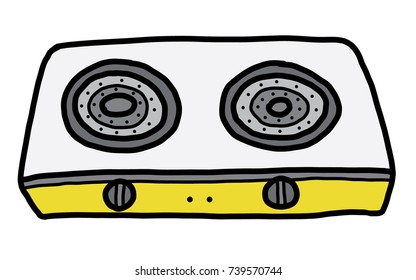 gas stove / cartoon vector and illustration, hand drawn style, isolated on white background.