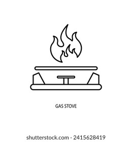 gas stove concept line icon. Simple element illustration. gas stove concept outline symbol design.