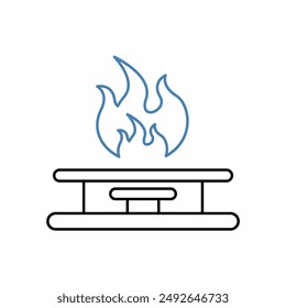 gas stove concept line icon. Simple element illustration. gas stove concept outline symbol design.