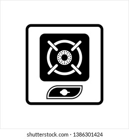 Gas Stove Icon, Gas Burner Icon Vector Art Illustration