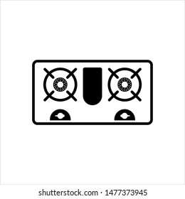Gas Stove Icon, Gas Burner Icon Vector Art Illustration