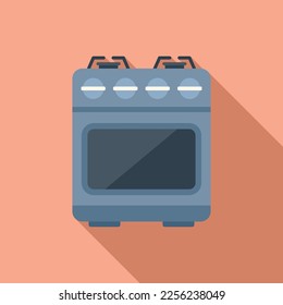 Gas stove icon flat vector. Ktichen cooker. Fire pot