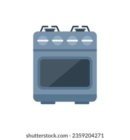 Vector plano del icono de la cocina de gas. Cocina de cocina. Fuego aislado