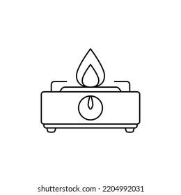 Gas stove icon in line style icon, isolated on white background