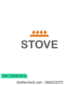 gas stove icon logo template design element