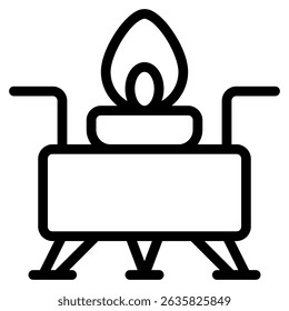 gas stove icon with outline style and pixel perfect base. Suitable for website design, logo, app and UI. Based on the size of the icon in general, so it can be reduced.