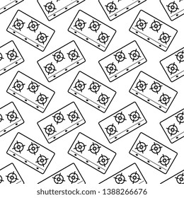 Gas Stove Icon Seamless Pattern, Gas Burner Icon Seamless Pattern Vector Art Illustration