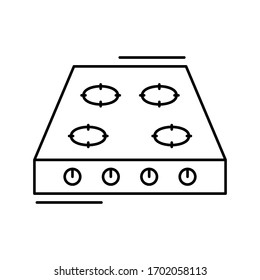 Gas stove icon. Simple line, outline vector elements of kitchen object for ui and ux, website or mobile application