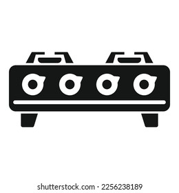 Gas stove icon simple vector. Ktichen cooker. Fire pot