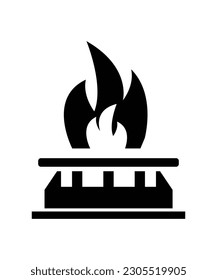 Gasherd-Symbol, Vektorgrafik beste flache Ikone.