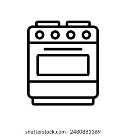 Plantilla de diseño de Vector de ícono de cocina de gas simple y limpia