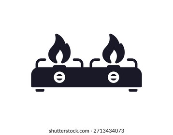 Vector de icono de estufa de gas. Plantilla de diseño de logotipo de encendido.