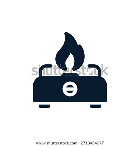 Gas stove icon vector. Ignition logo design template.