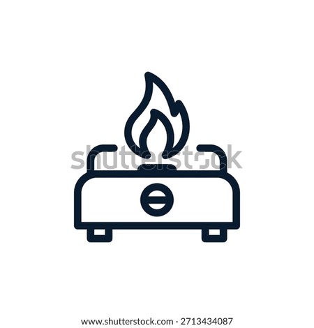 Gas stove icon vector. Ignition logo design template.