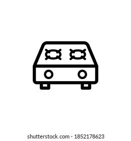 gas stove icon, vector, line art design, editable stroke