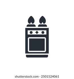 Gas stove icon. vector.Editable stroke.linear style sign for use web design,logo.Symbol illustration.