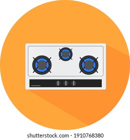Gas stove, illustration, vector on a white background.