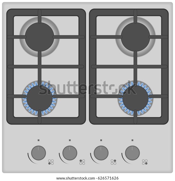 Gas Stove Isolated On White Background Stock Vector Royalty Free